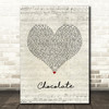 The 1975 Chocolate Script Heart Song Lyric Wall Art Print