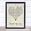 The Exies Tired Of You Script Heart Song Lyric Wall Art Print