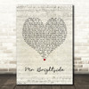 The Killers Mr Brightside Script Heart Song Lyric Wall Art Print