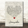 The Kooks Seaside Script Heart Song Lyric Wall Art Print