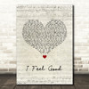 Beres Hammond I Feel Good Script Heart Song Lyric Wall Art Print