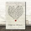 The Mamas And The Papas California Dreamin' Script Heart Song Lyric Wall Art Print
