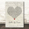 The Script Hall Of Fame Script Heart Song Lyric Wall Art Print