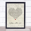 The Shires Daddy's Little Girl Script Heart Song Lyric Wall Art Print