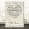 The Stone Roses One Love Script Heart Song Lyric Wall Art Print