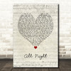 The Vamps All Night Script Heart Song Lyric Wall Art Print