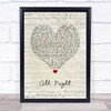 The Vamps All Night Script Heart Song Lyric Wall Art Print