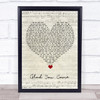 The Wanted Glad You Came Script Heart Song Lyric Wall Art Print