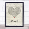 Thomas Rhett Blessed Script Heart Song Lyric Wall Art Print