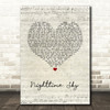 Tiger Army Nighttime Sky Script Heart Song Lyric Wall Art Print