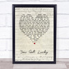 Tom Petty And The Heartbreakers You Got Lucky Script Heart Song Lyric Wall Art Print