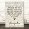 X Ambassadors Renegades Script Heart Song Lyric Wall Art Print
