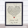 Bob Seger Living Inside My Heart Script Heart Song Lyric Wall Art Print