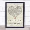 Bonnie Tyler Between The Earth And The Stars Script Heart Song Lyric Wall Art Print
