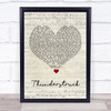 AC DC Thunderstruck Script Heart Song Lyric Wall Art Print