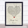 Brett Young Change Your Name Script Heart Song Lyric Wall Art Print
