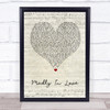 Bros Madly In Love Script Heart Song Lyric Wall Art Print