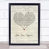 Carrie Underwood See You Again Script Heart Song Lyric Wall Art Print