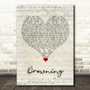 Chris Young Drowning Script Heart Song Lyric Wall Art Print