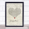 Circa Waves Jacqueline Script Heart Song Lyric Wall Art Print
