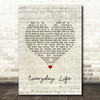 Coldplay Everyday Life Script Heart Song Lyric Wall Art Print