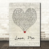 Collin Raye Love, Me Script Heart Song Lyric Wall Art Print