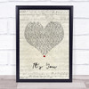 Ali Gatie It's You Script Heart Song Lyric Wall Art Print