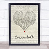 Damien Rice Cannonball Script Heart Song Lyric Wall Art Print
