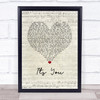 Daniel shaw Its you Script Heart Song Lyric Wall Art Print