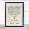 Darkiel Sin Saber Donde Vamos Script Heart Song Lyric Wall Art Print