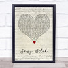 David Guetta Sexy Bitch Script Heart Song Lyric Wall Art Print