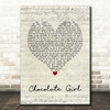Deacon Blue Chocolate Girl Script Heart Song Lyric Wall Art Print