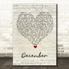 All About Eve December Script Heart Song Lyric Wall Art Print