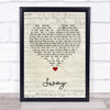 Dean Martin Sway Script Heart Song Lyric Wall Art Print