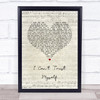 Devin Dawson I Can't Trust Myself Script Heart Song Lyric Wall Art Print