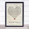 Duffy Warwick Avenue Script Heart Song Lyric Wall Art Print