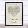 Eagles New York Minute Script Heart Song Lyric Wall Art Print