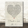 Ed Sheeran I Found a Love for me Script Heart Song Lyric Wall Art Print