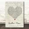 Elvis Presley Guitar Man Script Heart Song Lyric Wall Art Print