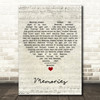 Elvis Presley Memories Script Heart Song Lyric Wall Art Print