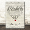 Etta James At Last Script Heart Song Lyric Wall Art Print