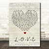 Frank Sinatra L-O-V-E Script Heart Song Lyric Wall Art Print