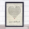 George Benson Love Ballard Script Heart Song Lyric Wall Art Print