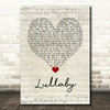 Gerry Cinnamon Lullaby Script Heart Song Lyric Wall Art Print