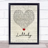 Gerry Cinnamon Lullaby Script Heart Song Lyric Wall Art Print