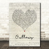 Green Day Outlaws Script Heart Song Lyric Wall Art Print