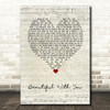 Halestorm Beautiful With You Script Heart Song Lyric Wall Art Print