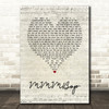 Hanson MMMBop Script Heart Song Lyric Wall Art Print