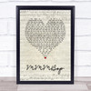 Hanson MMMBop Script Heart Song Lyric Wall Art Print