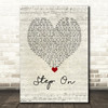 Happy Mondays Step On Script Heart Song Lyric Wall Art Print